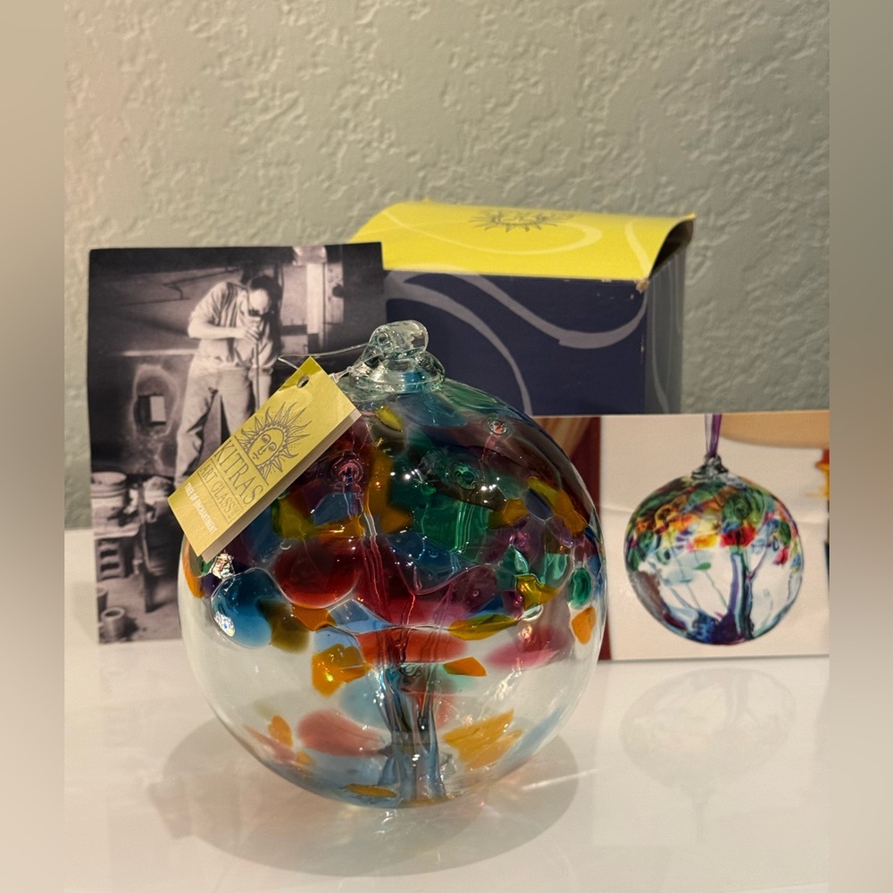 Kitras Art Glass Inc Feather Ball
Ornament Handcrafted In Canada MultiColor